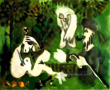 Desnudo Painting - Le déjenuer sur l herbe Manet 3 1960 Desnudo abstracto